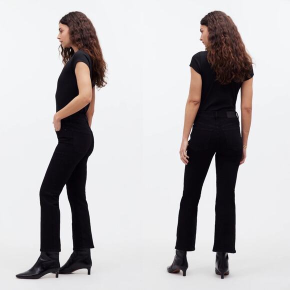NEW Madewell Mid-Rise Kick Out Crop Jeans Womens size 25 Petite Black Rinse - Picture 12 of 12